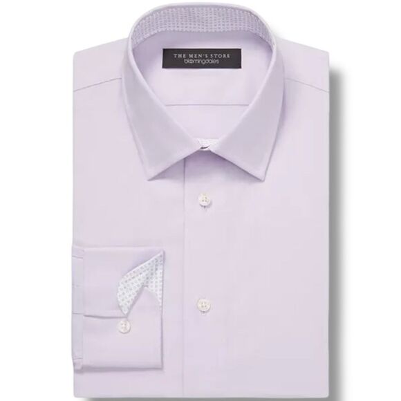 The Mens Store Dress Shirt Size 16.5 32/33 Slim Fit Stretch Button Down in Lilac - Picture 10 of 10